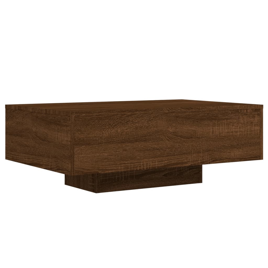 Salongbord Med Led-Lys Brun Eik 85X55X31 Cm
