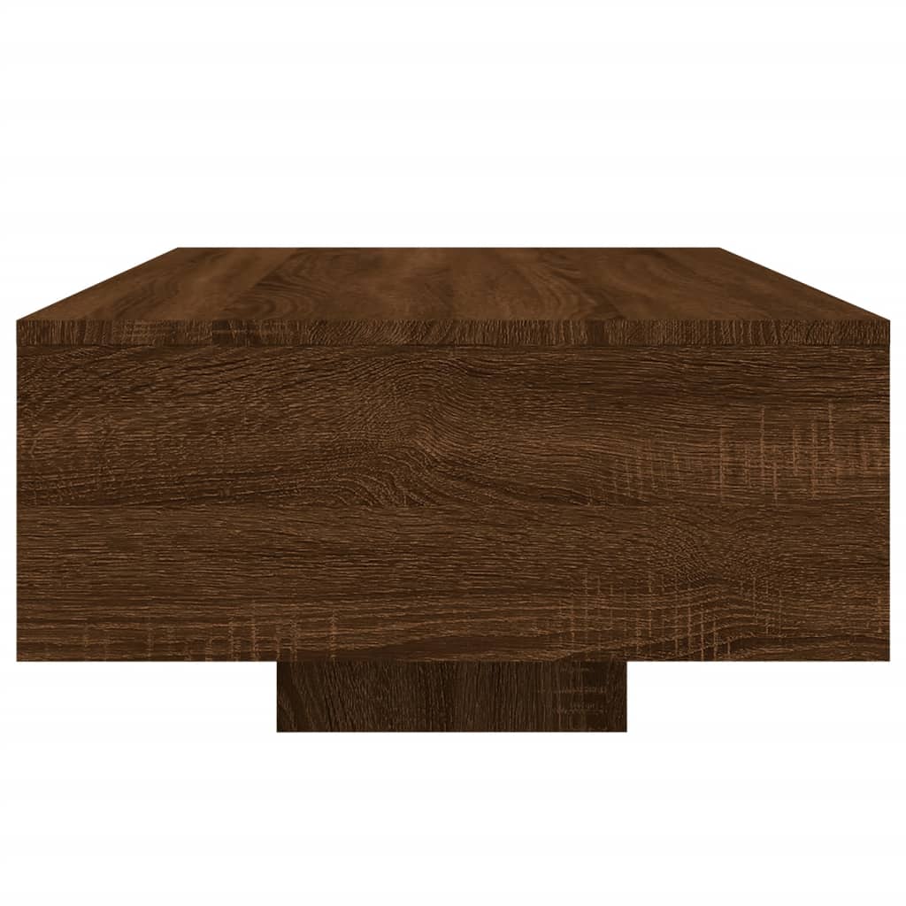 Salongbord Med Led-Lys Brun Eik 85X55X31 Cm