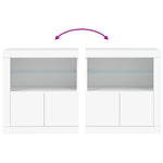 Skjenk Med Led-Lys Hvit 60,5X37X67 Cm