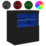 Skjenk Med Led-Lys Svart 60,5X37X67 Cm