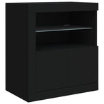 Skjenk Med Led-Lys Svart 60,5X37X67 Cm