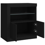 Skjenk Med Led-Lys Svart 60,5X37X67 Cm