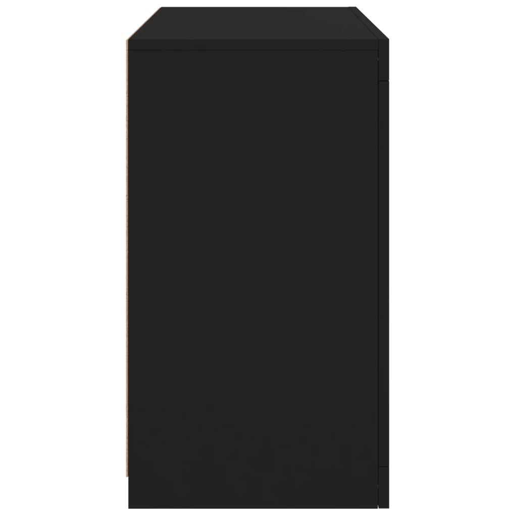 Skjenk Med Led-Lys Svart 60,5X37X67 Cm