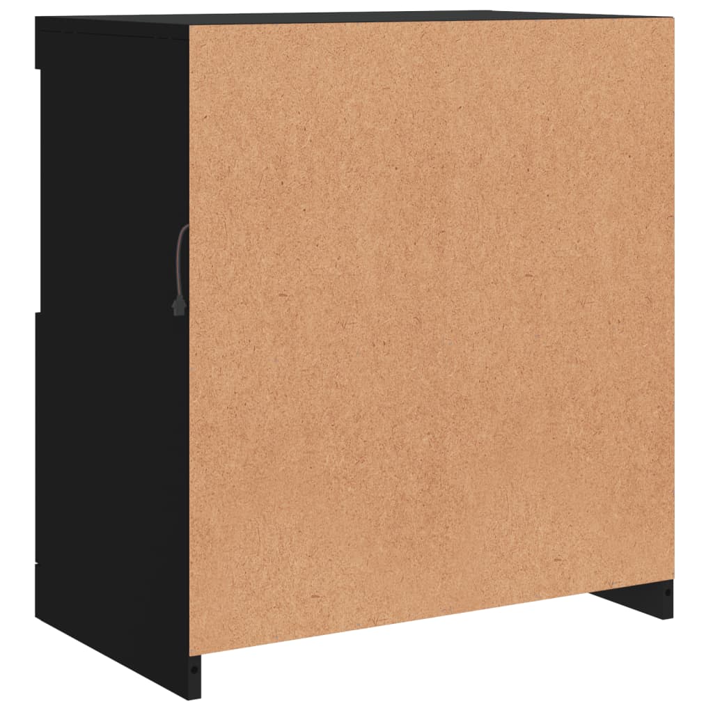 Skjenk Med Led-Lys Svart 60,5X37X67 Cm