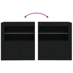Skjenk Med Led-Lys Svart 60,5X37X67 Cm