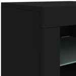 Skjenk Med Led-Lys Svart 60,5X37X67 Cm