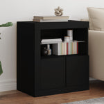 Skjenk Med Led-Lys Svart 60,5X37X67 Cm
