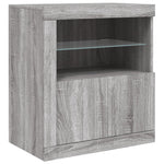 Skjenk Med Led-Lys Grå Sonoma 60,5X37X67 Cm