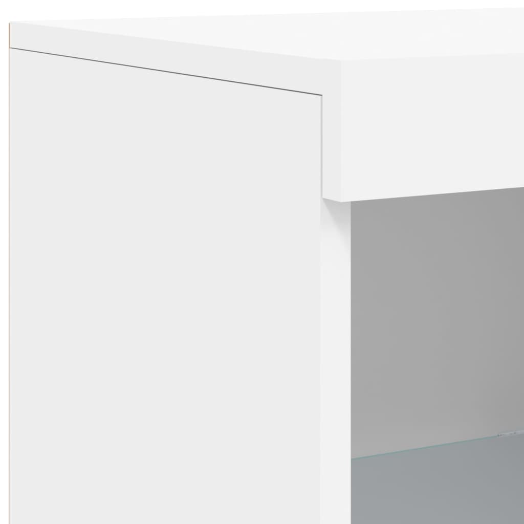 Skjenk Med Led-Lys Hvit 41X37X100 Cm