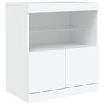 Skjenk Med Led-Lys Hvit 60X37X67 Cm