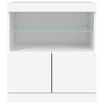 Skjenk Med Led-Lys Hvit 60X37X67 Cm