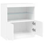Skjenk Med Led-Lys Hvit 60X37X67 Cm