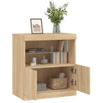 Skjenk Med Led-Lys Sonoma Eik 60X37X67 Cm