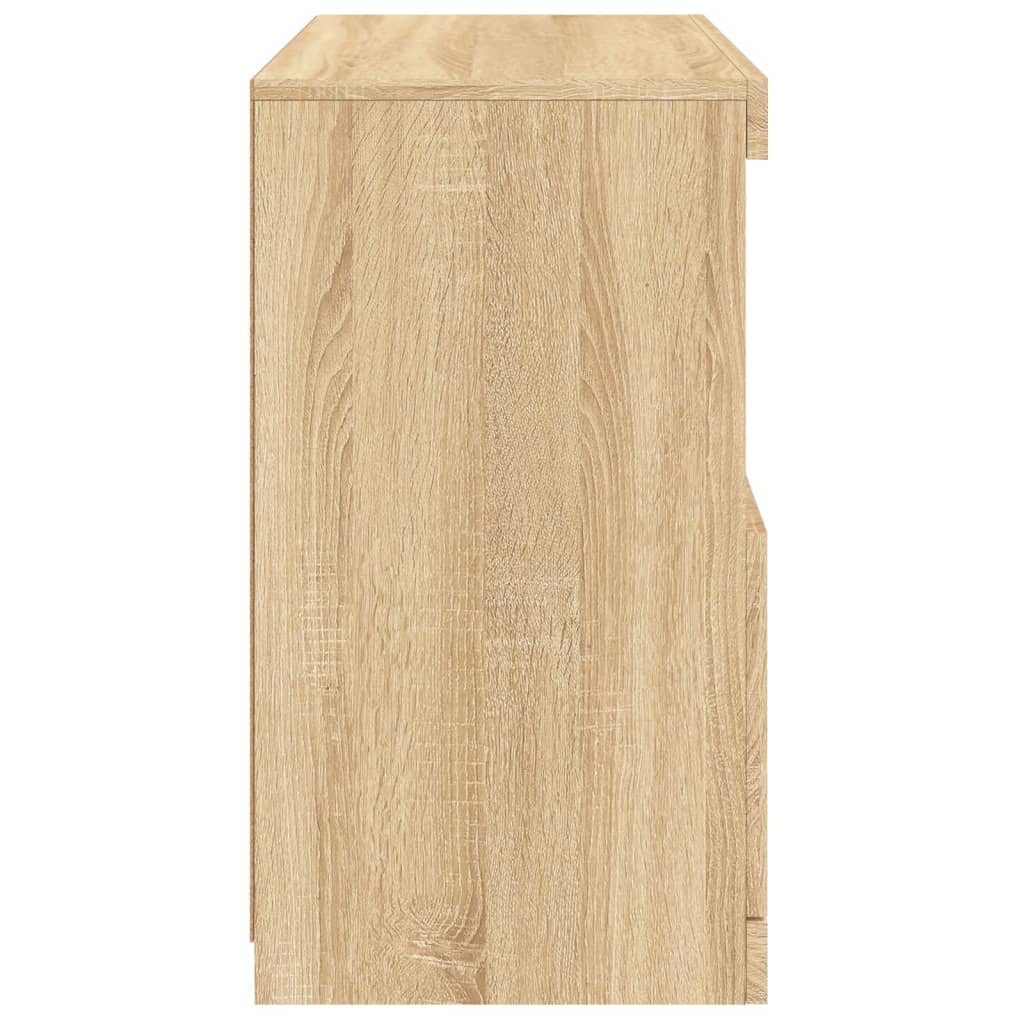 Skjenk Med Led-Lys Sonoma Eik 60X37X67 Cm