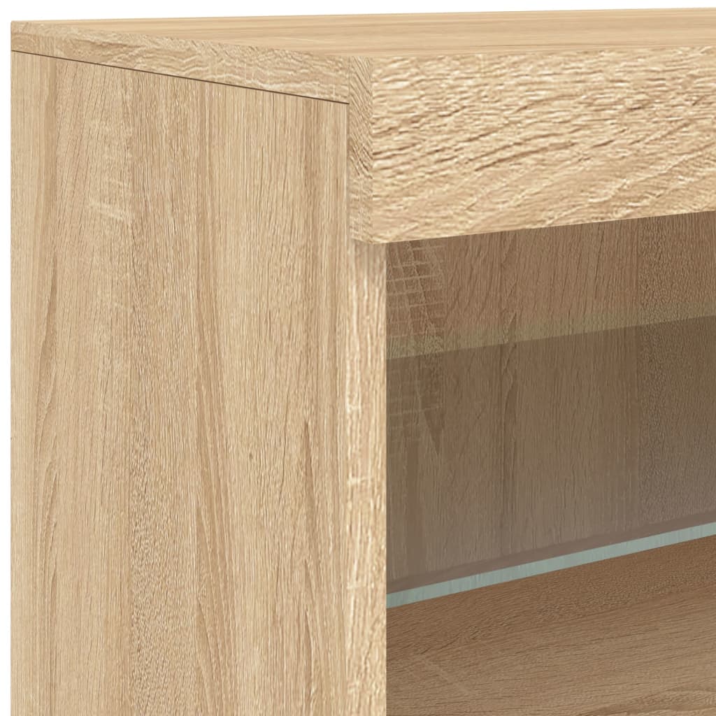 Skjenk Med Led-Lys Sonoma Eik 60X37X67 Cm