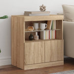 Skjenk Med Led-Lys Sonoma Eik 60X37X67 Cm