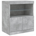 Skjenk Med Led-Lys Betonggrå 60X37X67 Cm
