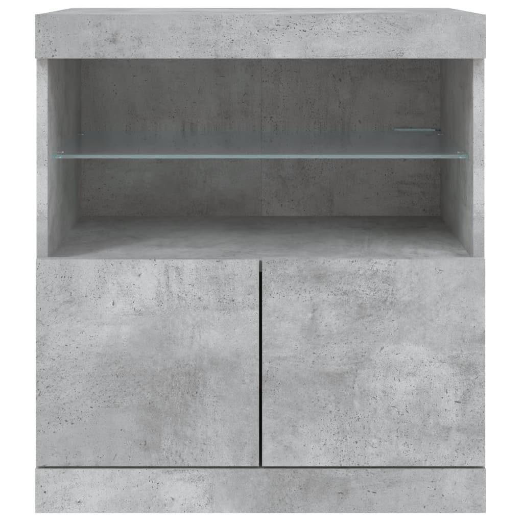 Skjenk Med Led-Lys Betonggrå 60X37X67 Cm