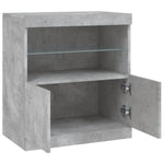 Skjenk Med Led-Lys Betonggrå 60X37X67 Cm
