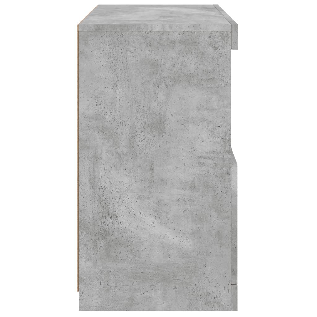 Skjenk Med Led-Lys Betonggrå 60X37X67 Cm