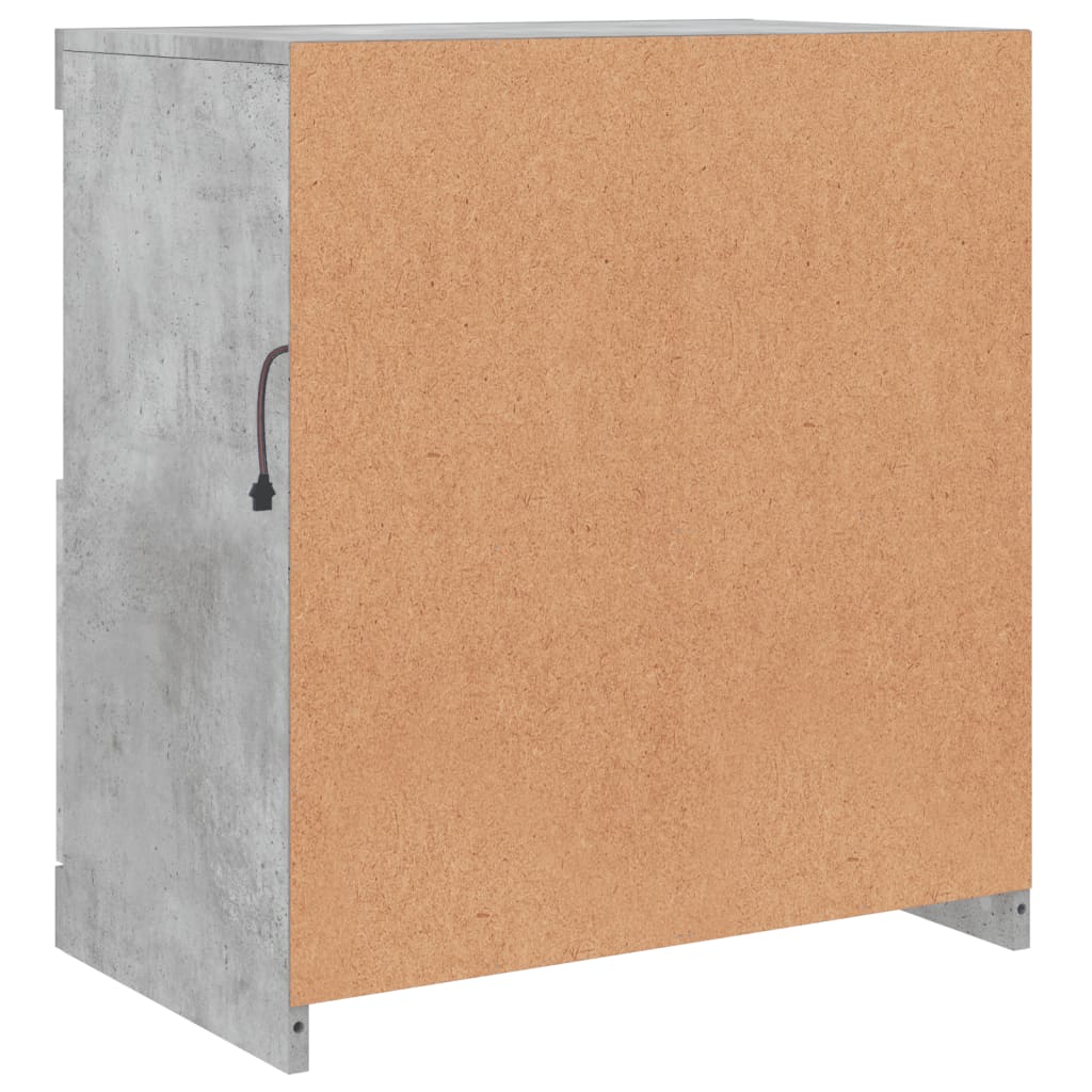 Skjenk Med Led-Lys Betonggrå 60X37X67 Cm