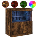 Skjenk Med Led-Lys Røkt Eik 60X37X67 Cm