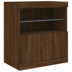 Skjenk Med Led-Lys Brun Eik 60X37X67 Cm