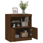 Skjenk Med Led-Lys Brun Eik 60X37X67 Cm