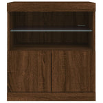 Skjenk Med Led-Lys Brun Eik 60X37X67 Cm