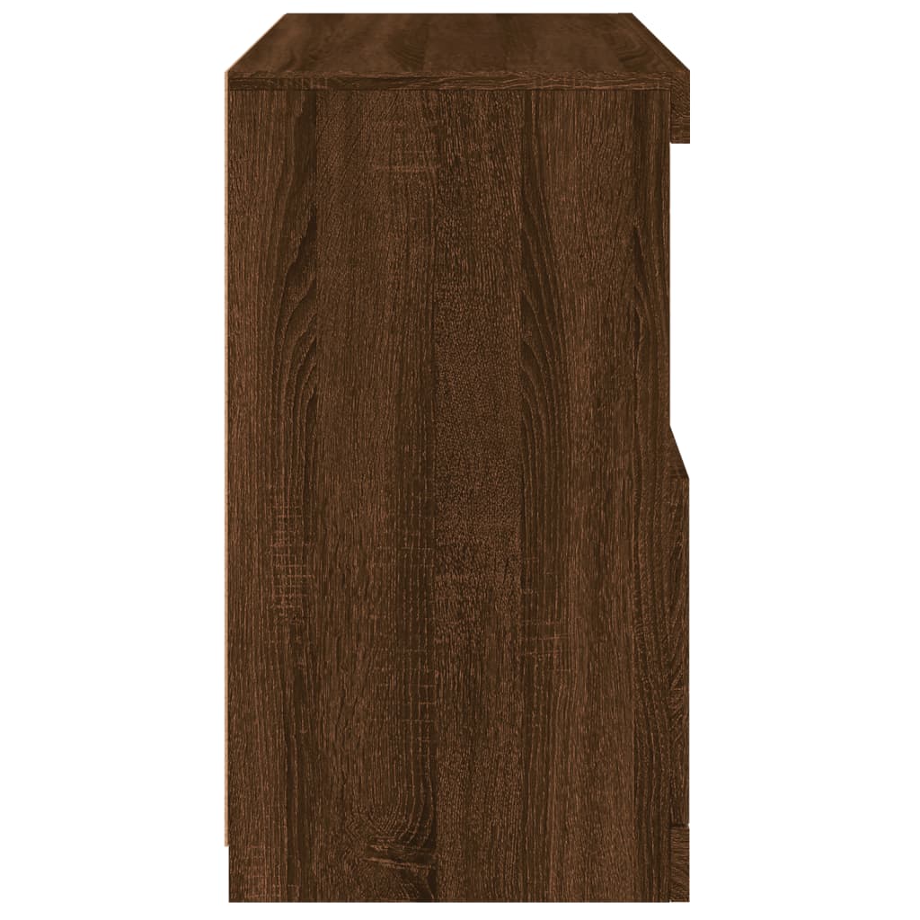 Skjenk Med Led-Lys Brun Eik 60X37X67 Cm