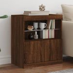 Skjenk Med Led-Lys Brun Eik 60X37X67 Cm