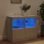 Skjenk Med Led-Lys Hvit 81X37X67 Cm