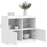 Skjenk Med Led-Lys Hvit 81X37X67 Cm