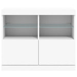 Skjenk Med Led-Lys Hvit 81X37X67 Cm