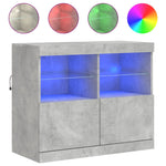 Skjenk Med Led-Lys Betonggrå 81X37X67 Cm