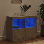 Skjenk Med Led-Lys Betonggrå 81X37X67 Cm