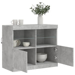 Skjenk Med Led-Lys Betonggrå 81X37X67 Cm