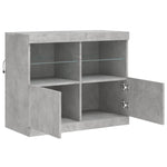 Skjenk Med Led-Lys Betonggrå 81X37X67 Cm