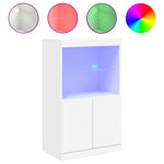 Skjenk Med Led-Lys Hvit 60,5X37X100 Cm