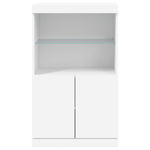 Skjenk Med Led-Lys Hvit 60,5X37X100 Cm