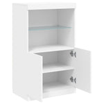 Skjenk Med Led-Lys Hvit 60,5X37X100 Cm