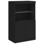 Skjenk Med Led-Lys Svart 60,5X37X100 Cm