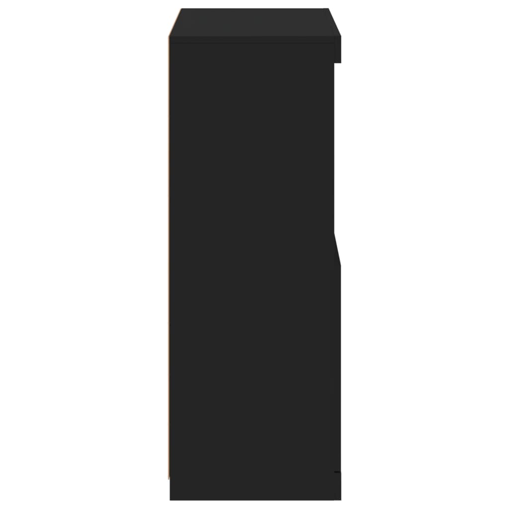 Skjenk Med Led-Lys Svart 60,5X37X100 Cm
