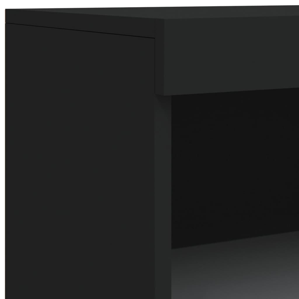 Skjenk Med Led-Lys Svart 60,5X37X100 Cm