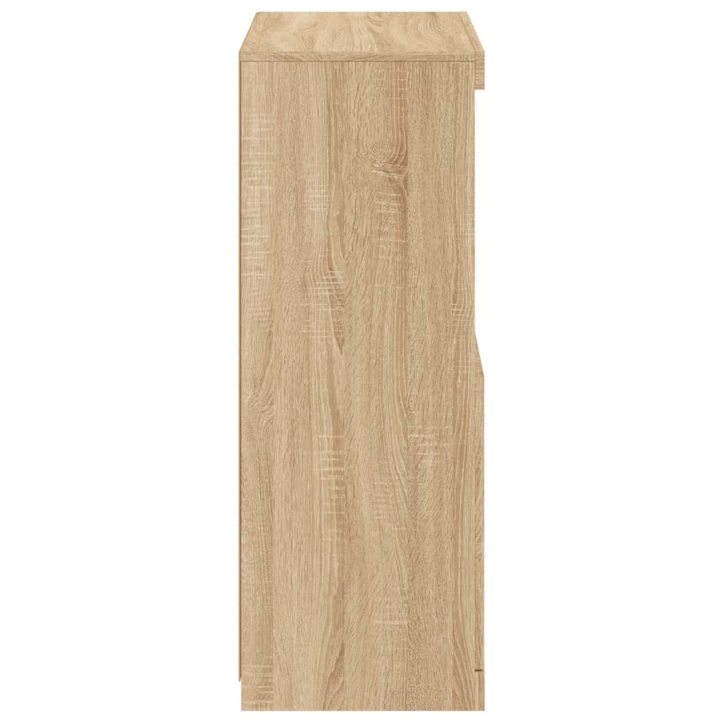 Skjenk Med Led-Lys Sonoma Eik 60,5X37X100 Cm