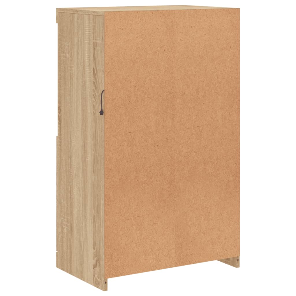 Skjenk Med Led-Lys Sonoma Eik 60,5X37X100 Cm