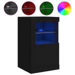 Skjenk Med Led-Lys Svart 41X37X67 Cm