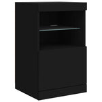 Skjenk Med Led-Lys Svart 41X37X67 Cm