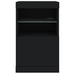 Skjenk Med Led-Lys Svart 41X37X67 Cm