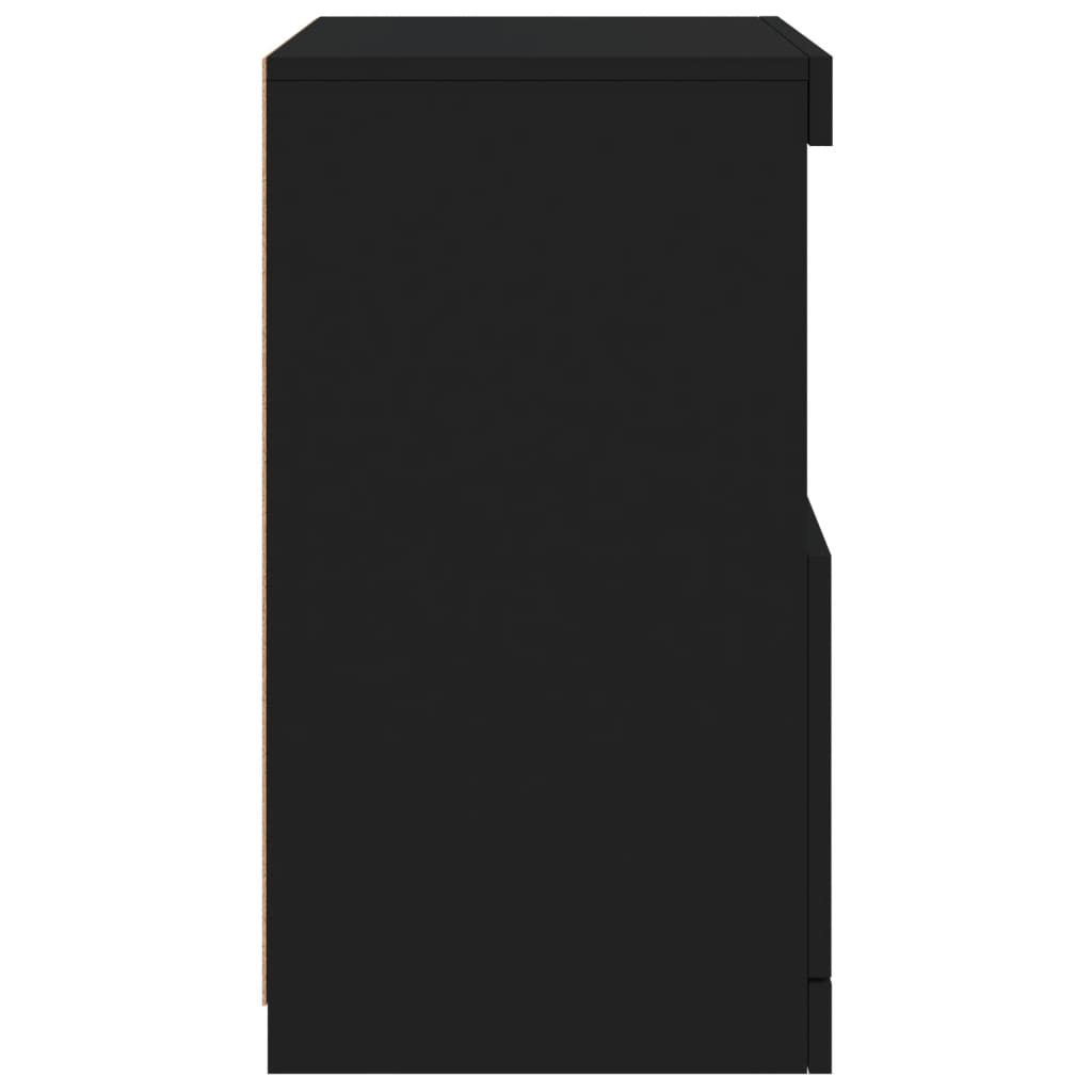 Skjenk Med Led-Lys Svart 41X37X67 Cm